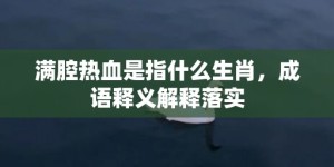 满腔热血是指什么生肖，成语释义解释落实