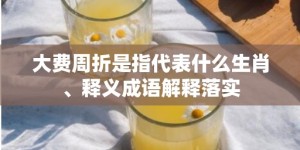 大费周折是指代表什么生肖、释义成语解释落实