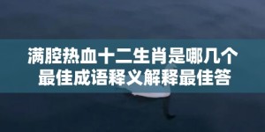 满腔热血十二生肖是哪几个 最佳成语释义解释最佳答