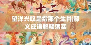 望洋兴叹是指那个生肖|释义成语解释落实