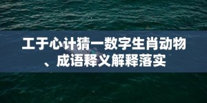 工于心计猜一数字生肖动物、成语释义解释落实