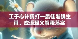 工于心计猜打一最佳准确生肖、成语释义解释落实