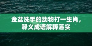 金盆洗手的动物打一生肖，释义成语解释落实