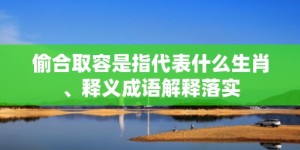 偷合取容是指代表什么生肖、释义成语解释落实