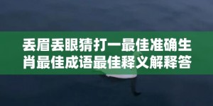 丢眉丢眼猜打一最佳准确生肖最佳成语最佳释义解释答