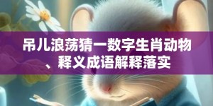 吊儿浪荡猜一数字生肖动物、释义成语解释落实