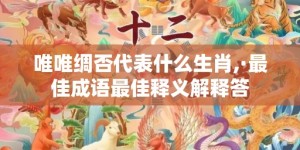 唯唯绸否代表什么生肖,·最佳成语最佳释义解释答