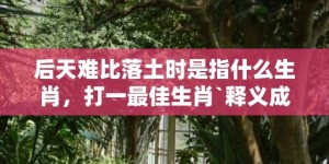 后天难比落土时是指什么生肖，打一最佳生肖`释义成语科学落实