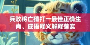 兵败将亡猜打一最佳正确生肖、成语释义解释落实