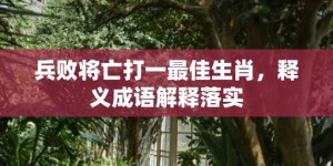 兵败将亡打一最佳生肖，释义成语解释落实