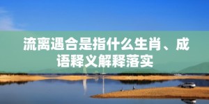 流离遇合是指什么生肖、成语释义解释落实