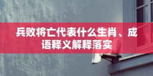 兵败将亡代表什么生肖、成语释义解释落实