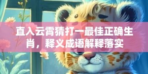 直入云霄猜打一最佳正确生肖，释义成语解释落实