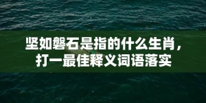 坚如磐石是指的什么生肖，打一最佳释义词语落实