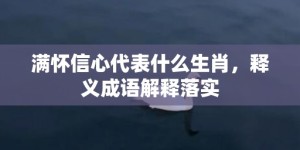 满怀信心代表什么生肖，释义成语解释落实