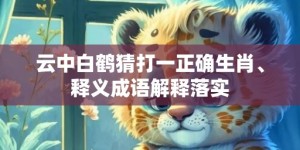 云中白鹤猜打一正确生肖、释义成语解释落实