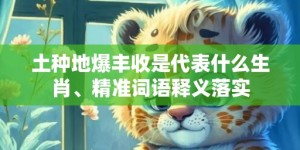 土种地爆丰收是代表什么生肖、精准词语释义落实
