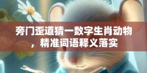 旁门歪道猜一数字生肖动物，精准词语释义落实