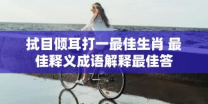 拭目倾耳打一最佳生肖 最佳释义成语解释最佳答