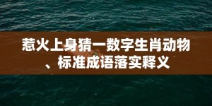 惹火上身猜一数字生肖动物、标准成语落实释义