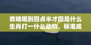 昨晚喝到四点半才回是什么生肖打一什么动物，标准成语落实释义