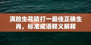 满脸生花猜打一最佳正确生肖，标准成语释义解释