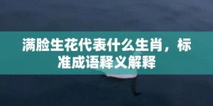 满脸生花代表什么生肖，标准成语释义解释
