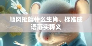 顺风扯旗什么生肖、标准成语落实释义