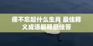 痿不忘起什么生肖 最佳释义成语解释最佳答