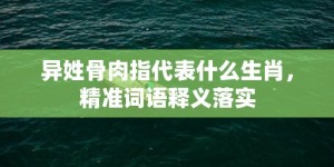 异姓骨肉指代表什么生肖，精准词语释义落实