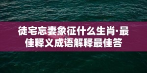 徒宅忘妻象征什么生肖·最佳释义成语解释最佳答