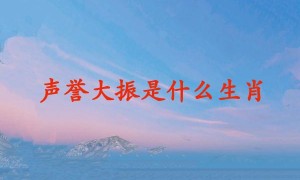 声誉大振是什么生肖