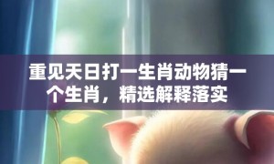 重见天日打一生肖动物猜一个生肖，精选解释落实