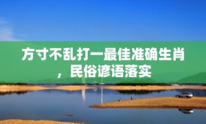 方寸不乱打一最佳准确生肖，民俗谚语落实