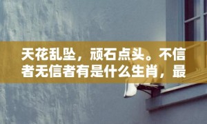 天花乱坠，顽石点头。不信者无信者有是什么生肖，最佳答案落实