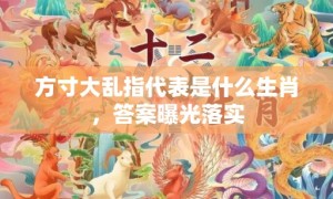 方寸大乱指代表是什么生肖，答案曝光落实