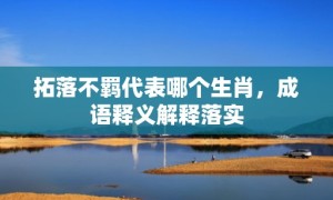 拓落不羁代表哪个生肖，成语释义解释落实