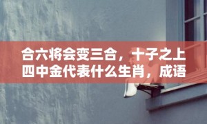 合六将会变三合，十子之上四中金代表什么生肖，成语释义解释落实