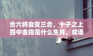 合六将会变三合，十子之上四中金指是什么生肖，成语落实释义解释