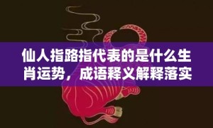 仙人指路指代表的是什么生肖运势，成语释义解释落实