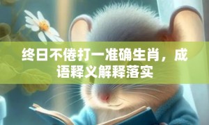 终日不倦打一准确生肖，成语释义解释落实