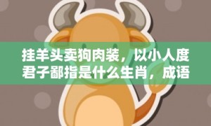 挂羊头卖狗肉装，以小人度君子鄙指是什么生肖，成语落实释义解释