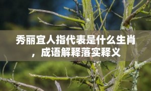 秀丽宜人指代表是什么生肖，成语解释落实释义