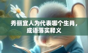 秀丽宜人为代表哪个生肖，成语落实释义