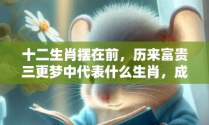 十二生肖摆在前，历来富贵三更梦中代表什么生肖，成语释义解释落实