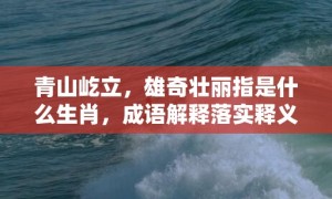 青山屹立，雄奇壮丽指是什么生肖，成语解释落实释义