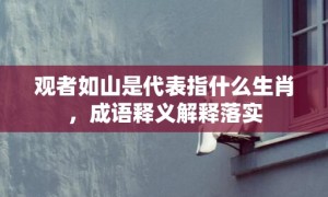 观者如山是代表指什么生肖，成语释义解释落实