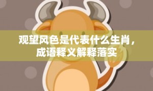 观望风色是代表什么生肖，成语释义解释落实