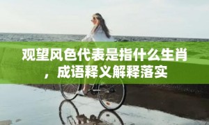 观望风色代表是指什么生肖，成语释义解释落实