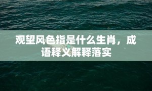 观望风色指是什么生肖，成语释义解释落实